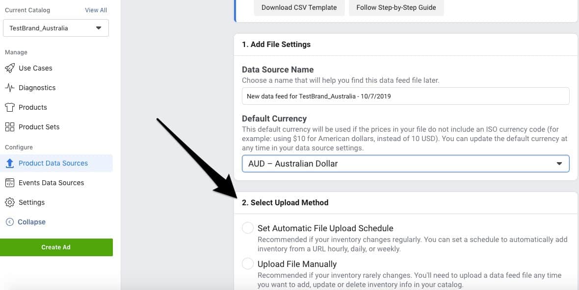 FB-Product-Catalog-Select-Upload-Method