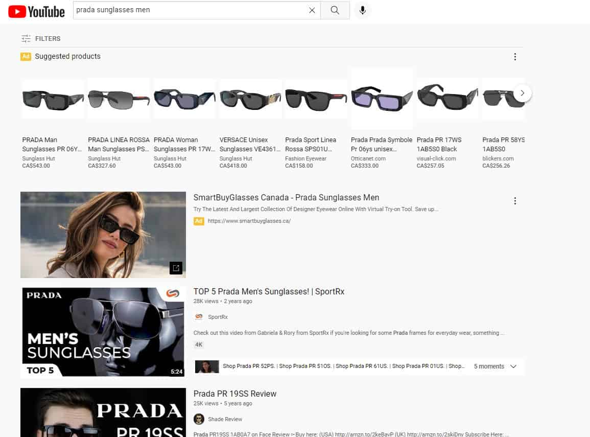 youtube shopping ads