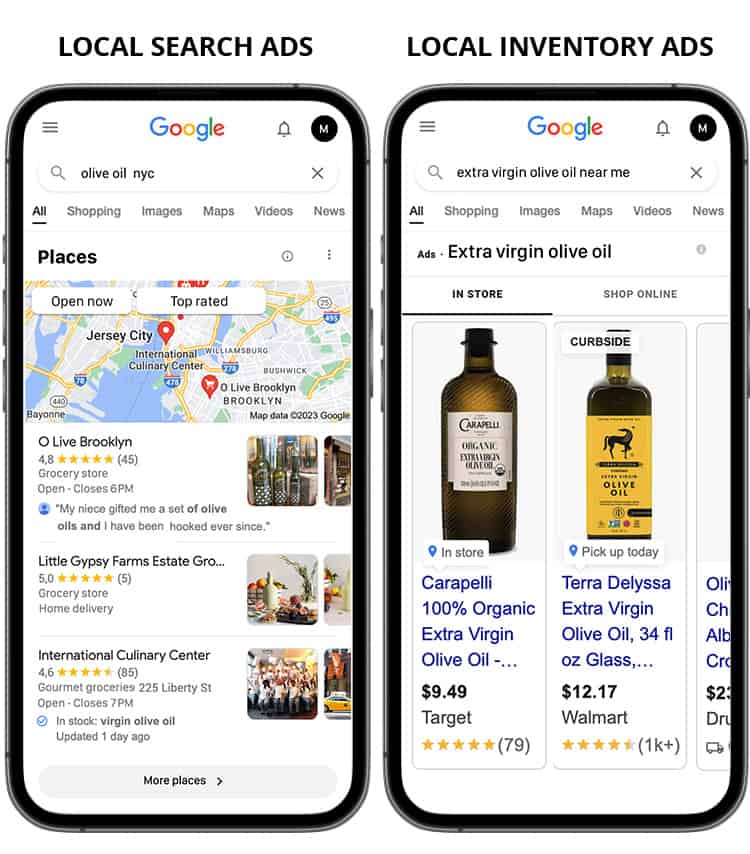 Google Local Search Ads vs. Local inventory Ads